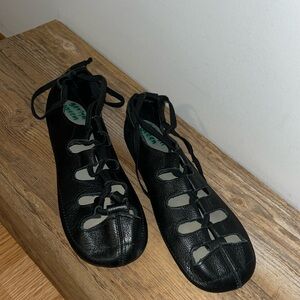 Rutherford Irish dance shoes leather Kerry black suede sole bottom pump UK 5